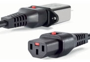 Netzkabel mit Verriegelungssystem für IEC Stecker